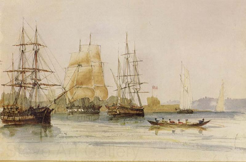 Stanley, Owen Leaving Sydney Harbour for Bass Strait Norge oil painting art